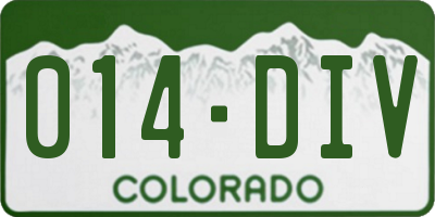 CO license plate 014DIV