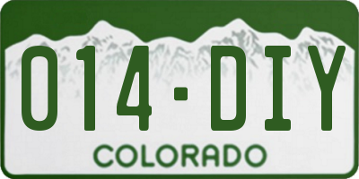 CO license plate 014DIY