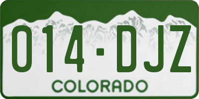 CO license plate 014DJZ