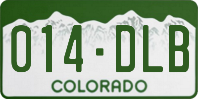 CO license plate 014DLB