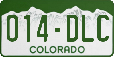 CO license plate 014DLC