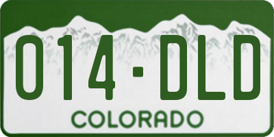 CO license plate 014DLD