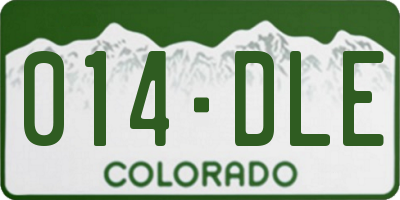 CO license plate 014DLE