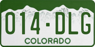 CO license plate 014DLG