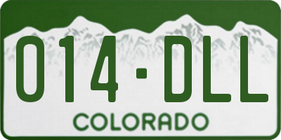 CO license plate 014DLL