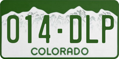 CO license plate 014DLP