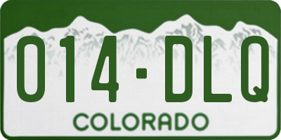 CO license plate 014DLQ
