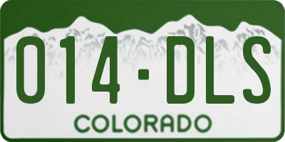 CO license plate 014DLS