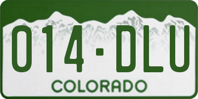 CO license plate 014DLU