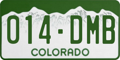 CO license plate 014DMB