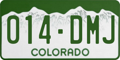 CO license plate 014DMJ