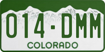 CO license plate 014DMM
