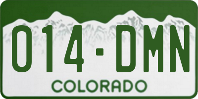 CO license plate 014DMN