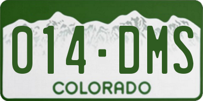 CO license plate 014DMS