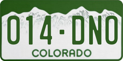 CO license plate 014DNO