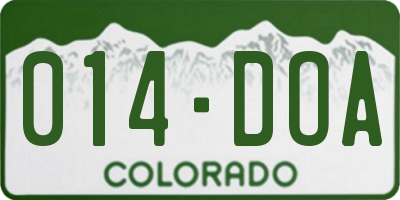 CO license plate 014DOA