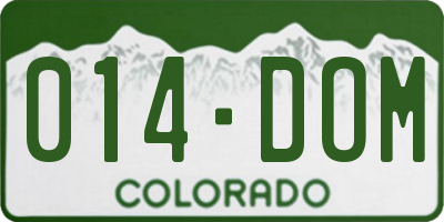 CO license plate 014DOM