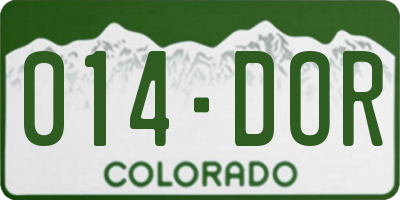CO license plate 014DOR