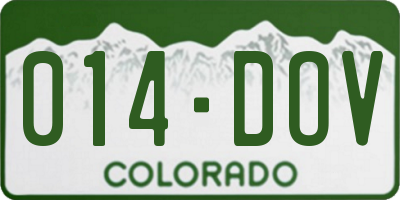 CO license plate 014DOV