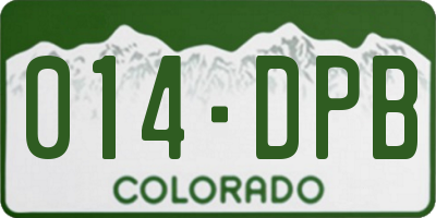 CO license plate 014DPB