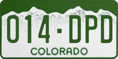 CO license plate 014DPD