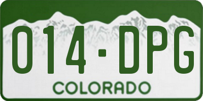 CO license plate 014DPG