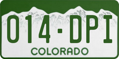 CO license plate 014DPI
