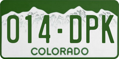 CO license plate 014DPK