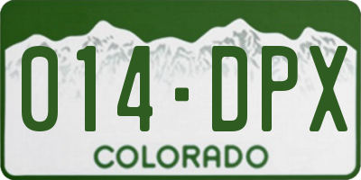 CO license plate 014DPX