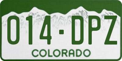 CO license plate 014DPZ