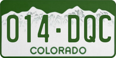 CO license plate 014DQC