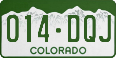 CO license plate 014DQJ