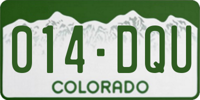 CO license plate 014DQU