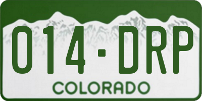 CO license plate 014DRP