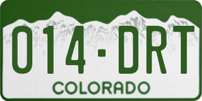 CO license plate 014DRT
