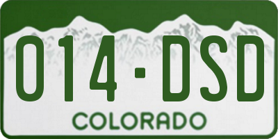 CO license plate 014DSD