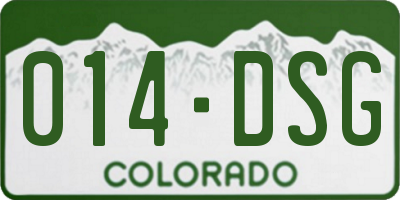 CO license plate 014DSG