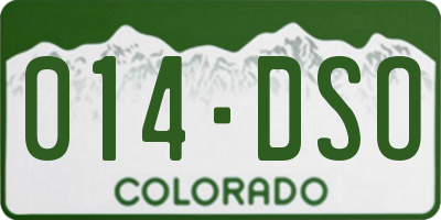 CO license plate 014DSO