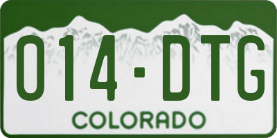 CO license plate 014DTG