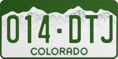 CO license plate 014DTJ