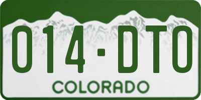 CO license plate 014DTO