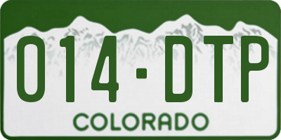 CO license plate 014DTP
