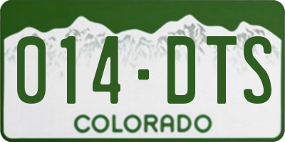 CO license plate 014DTS