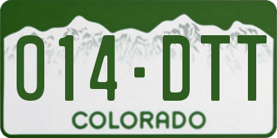 CO license plate 014DTT