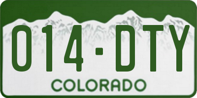 CO license plate 014DTY