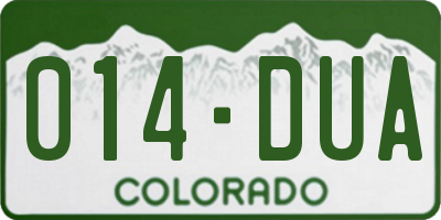 CO license plate 014DUA