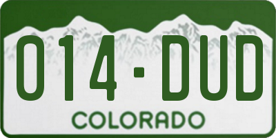 CO license plate 014DUD