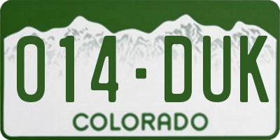 CO license plate 014DUK