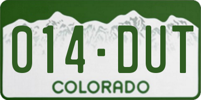 CO license plate 014DUT