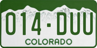 CO license plate 014DUU